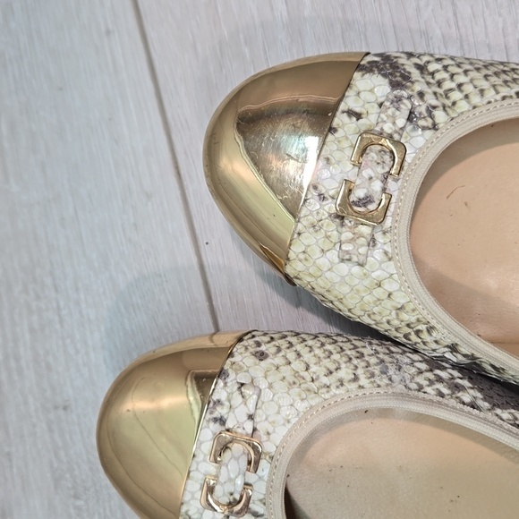 Diane Von Furstenberg Women Leather Snake print Loafer Ballet shoes sz 8.5M - Picture 5 of 12